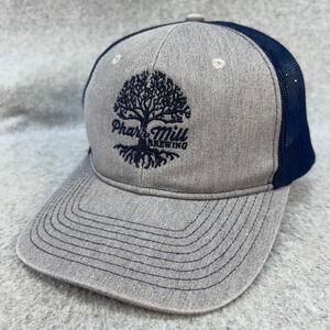 Pharr Mill Brewing Tree Logo Unisex Gray Navy Port Authority Trucker Hat OSFM